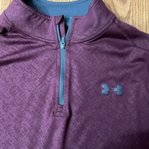 Under armor men’s three quarter zip Maroon Athletic Pullover size large